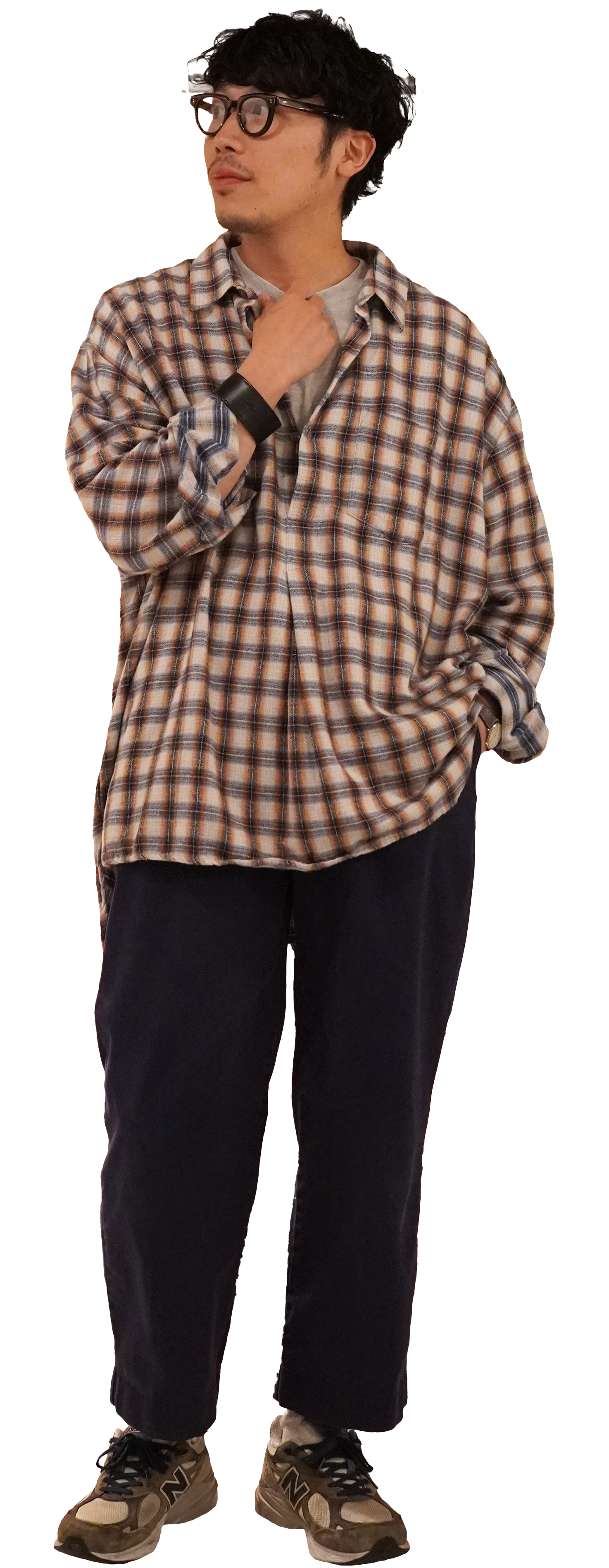 古着屋JAM 古着と眼鏡 コーデ