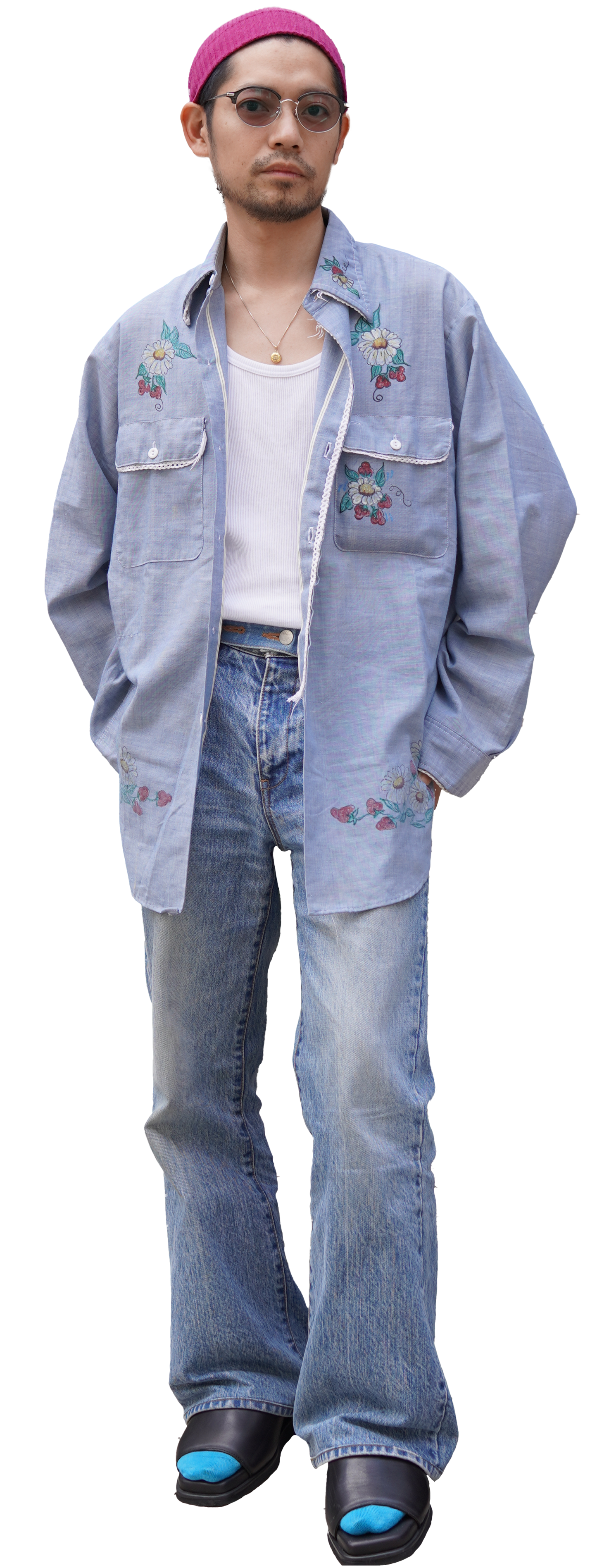 古着屋JAM 古着と眼鏡 コーデ