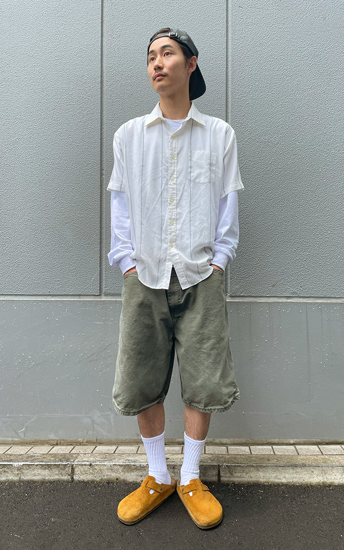 古着屋JAM オーバーサイズ ショートパンツ スタイリング