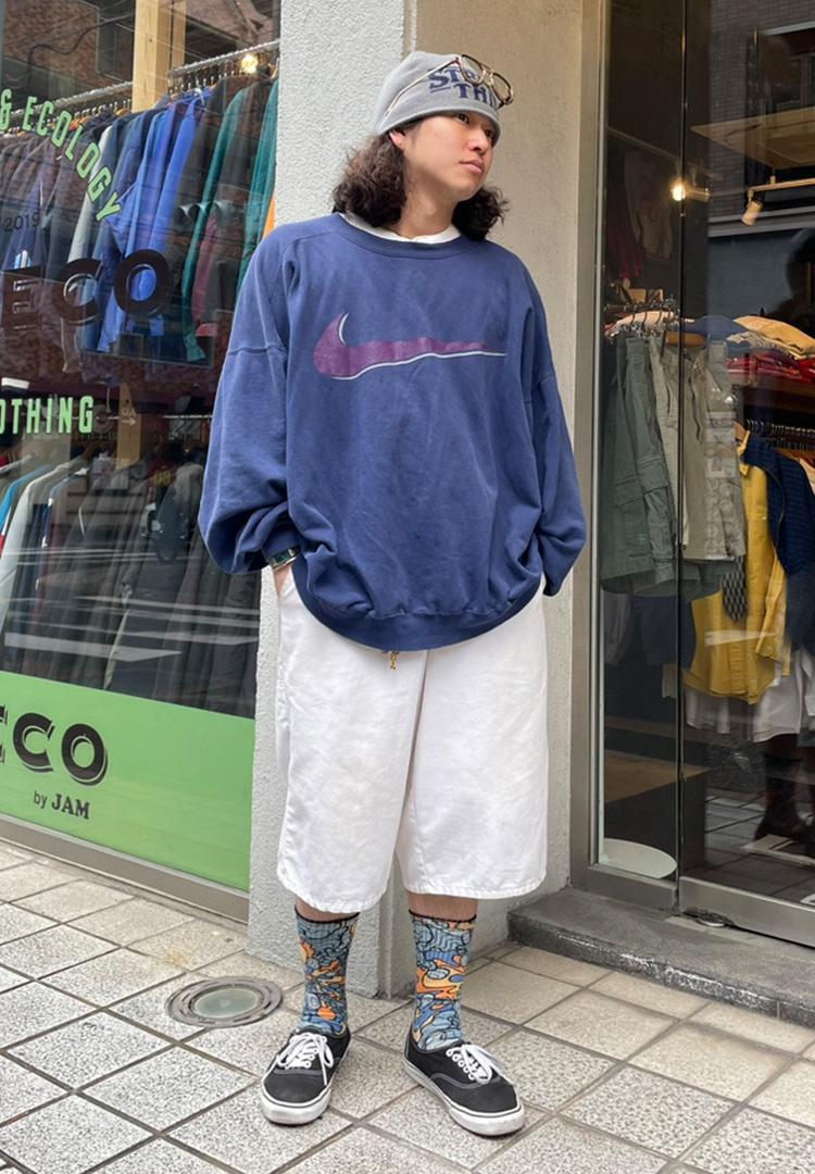 古着屋JAM オーバーサイズ ショートパンツ スタイリング