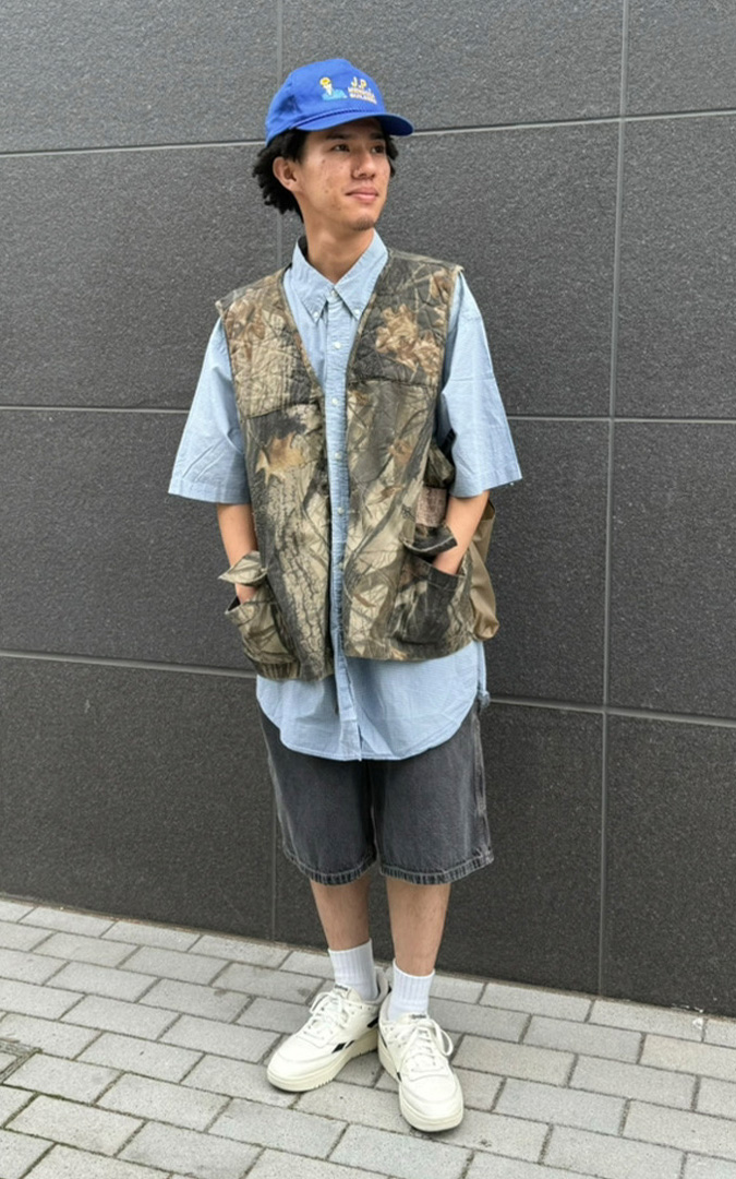 古着屋JAM オーバーサイズ ショートパンツ スタイリング