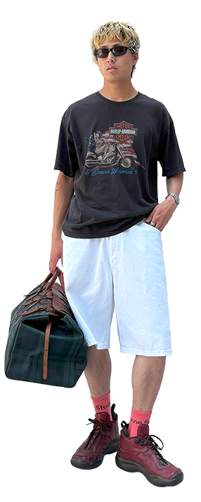 古着屋JAM 古着と眼鏡 コーデ