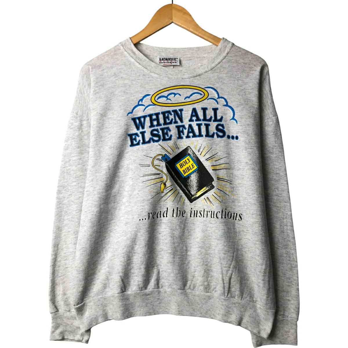 古着 90年代 SIGNAL SPORTS モックネック プリントスウェットシャツ