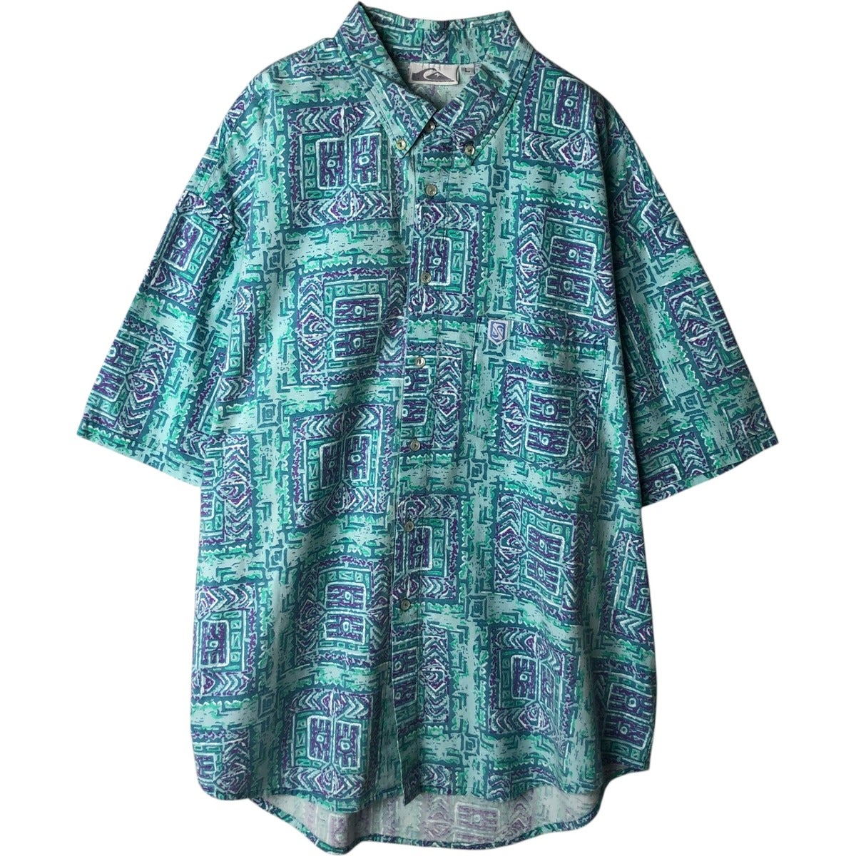 古着 ステューシー STUSSY 総柄 リーフ柄 オープンカラー レーヨン