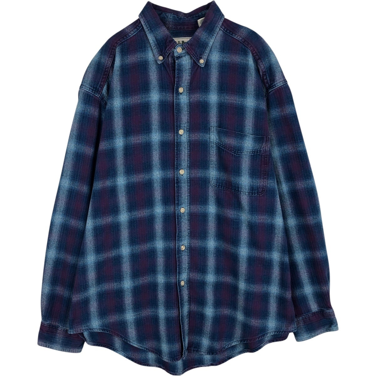 古着70~80年代 エルエルビーン L.L.Bean オンブレチェック 長袖 古着70~80年代 エルエルビーン L.L.Bean オンブレチェック 長袖