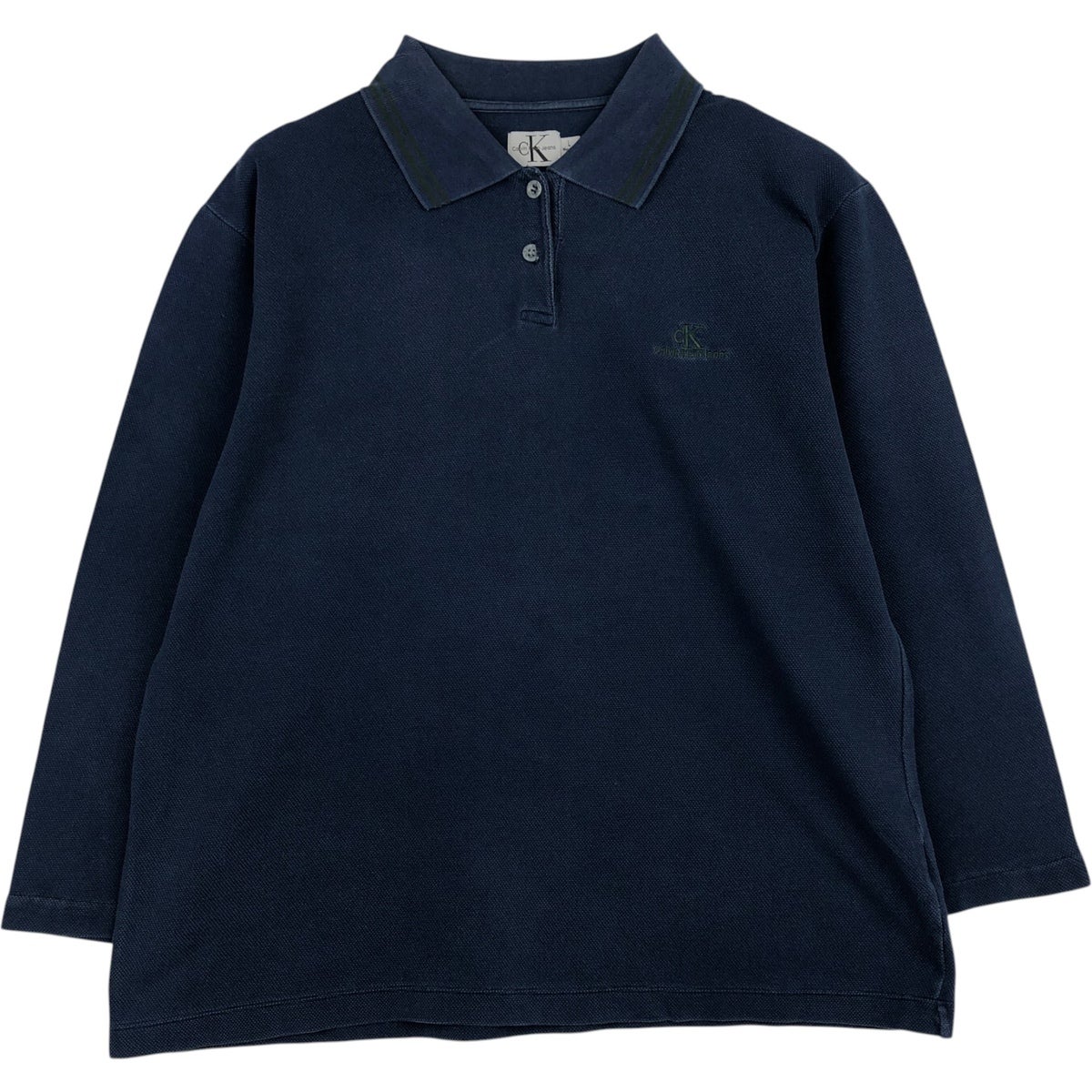 古着 90年代 カルバンクライン Calvin klein 長袖 ポロシャツ メンズL