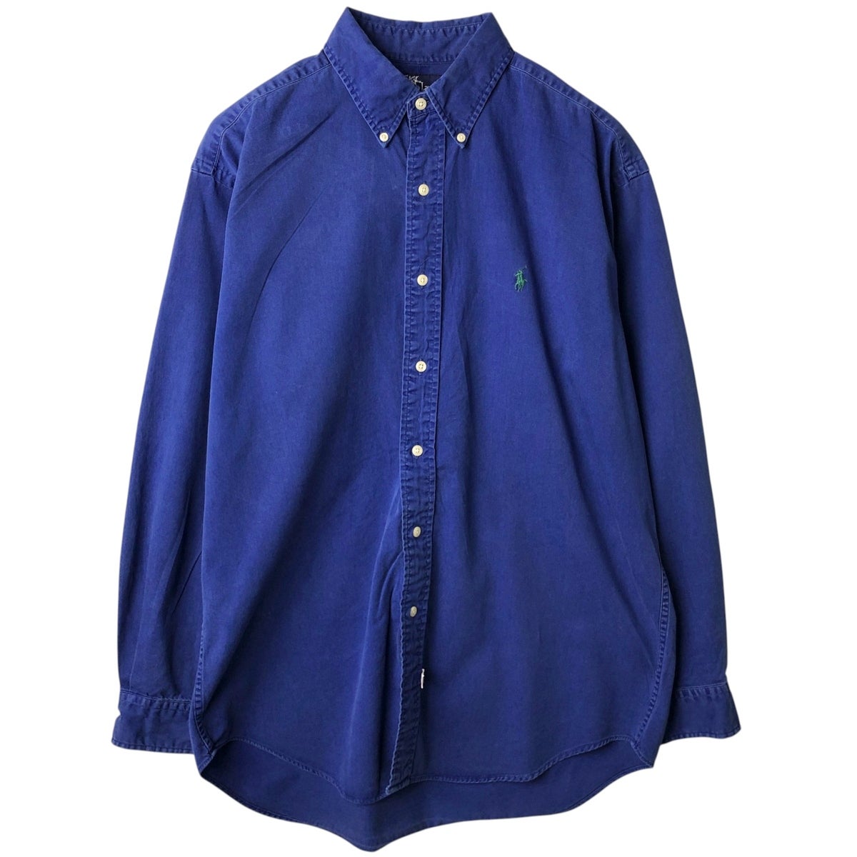 古着 ラルフローレン Ralph Lauren 無地 長袖 ボタンダウンシャツ