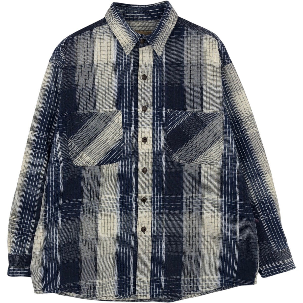 古着 MIGHTY MAC 長袖 フランネルチェックシャツ USA製 メンズXL相当