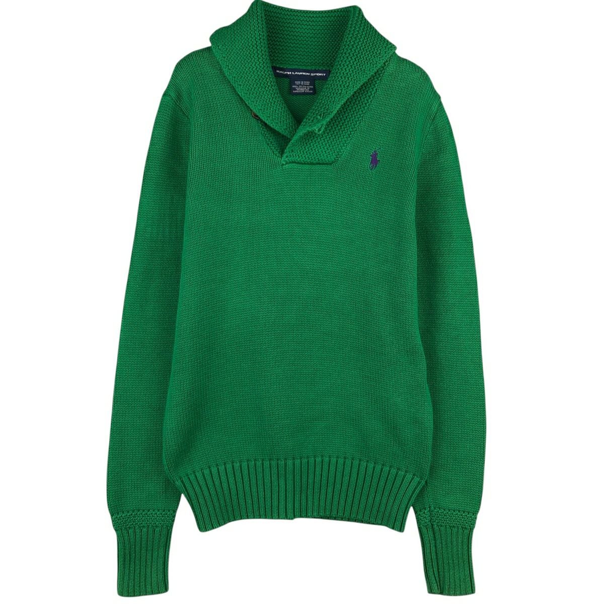 古着 ラルフローレン Ralph Lauren ケーブル編み Vネック コットン