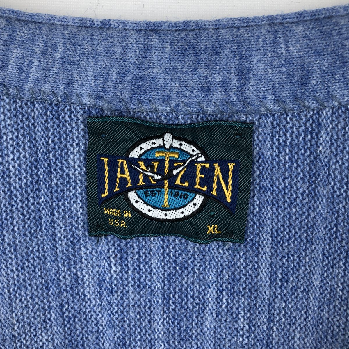 オランダ製 ユーロ ヴィンテージ ニットカーディガン メンズXL相当 古着 80年代 JANZEN ニットカーディガン USA製 メンズXL相当