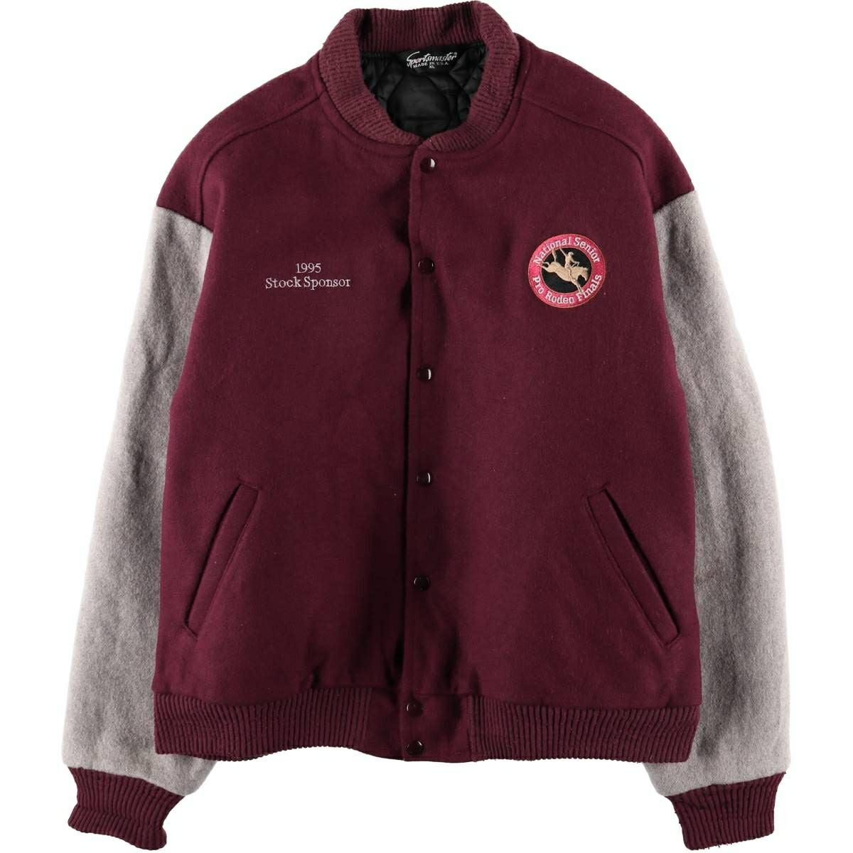 古着 90年代 Sportmaster 中綿入り ウールスタジャン アワード