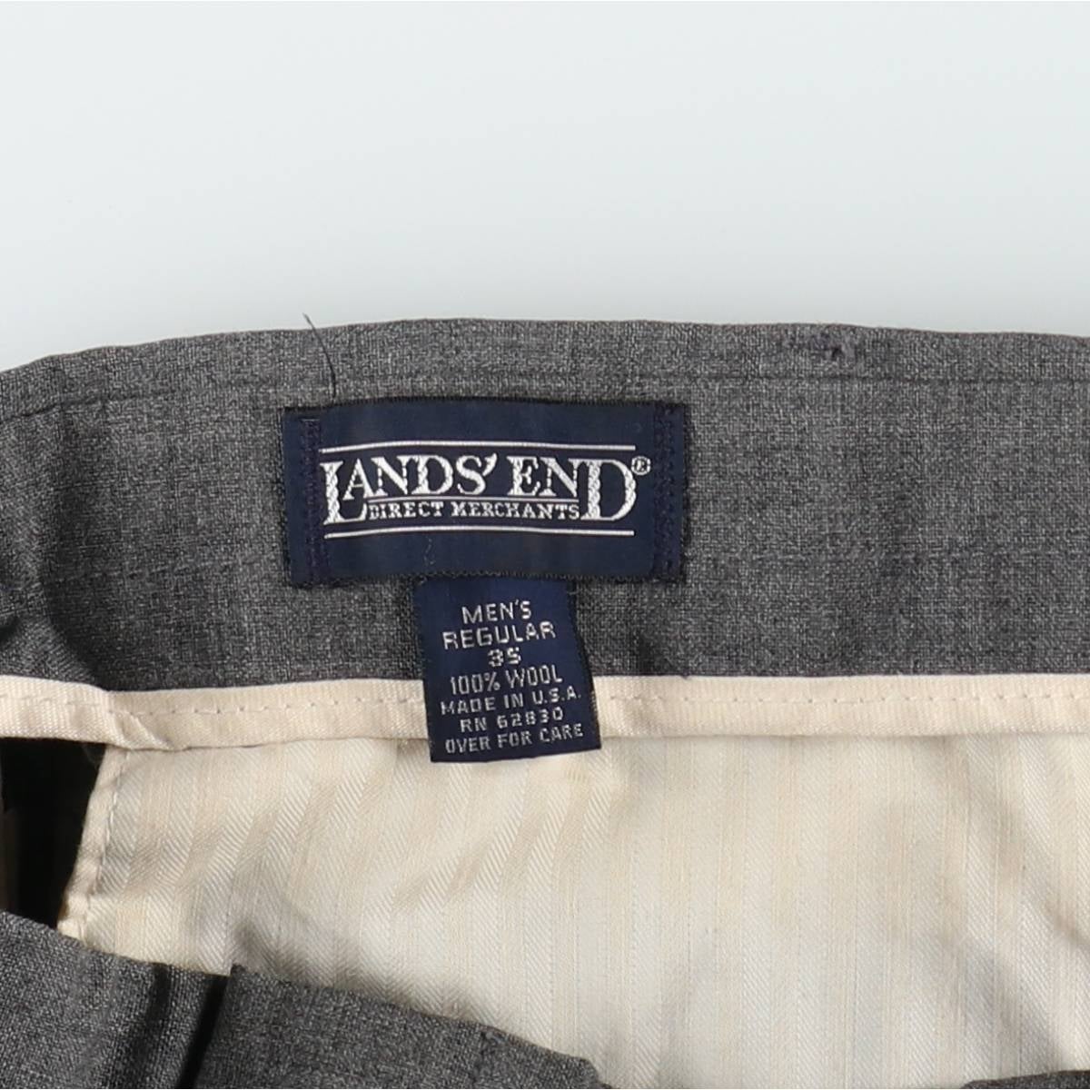 古着 ランズエンド LANDS END ツータック ウールパンツ スラックス USA