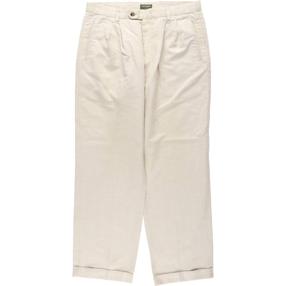古着 ドッカーズ DOCKERS ツータック リネンショーツ ショートパンツ