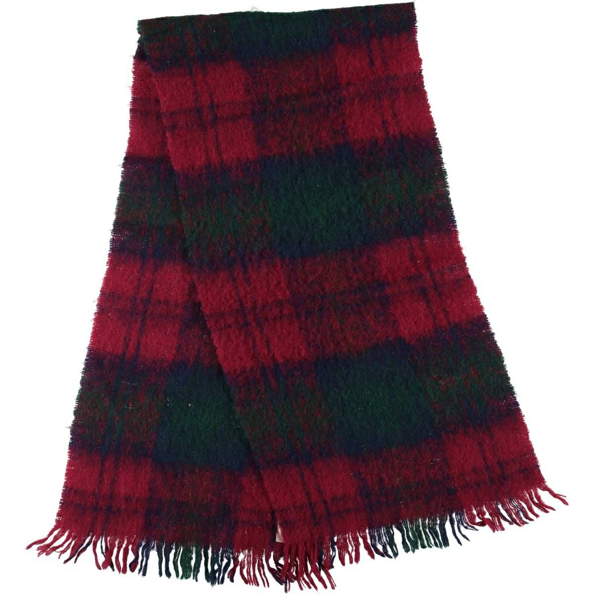 古着 60～70年代 GLEN CREE チェック柄 モヘアマフラー スコットランド