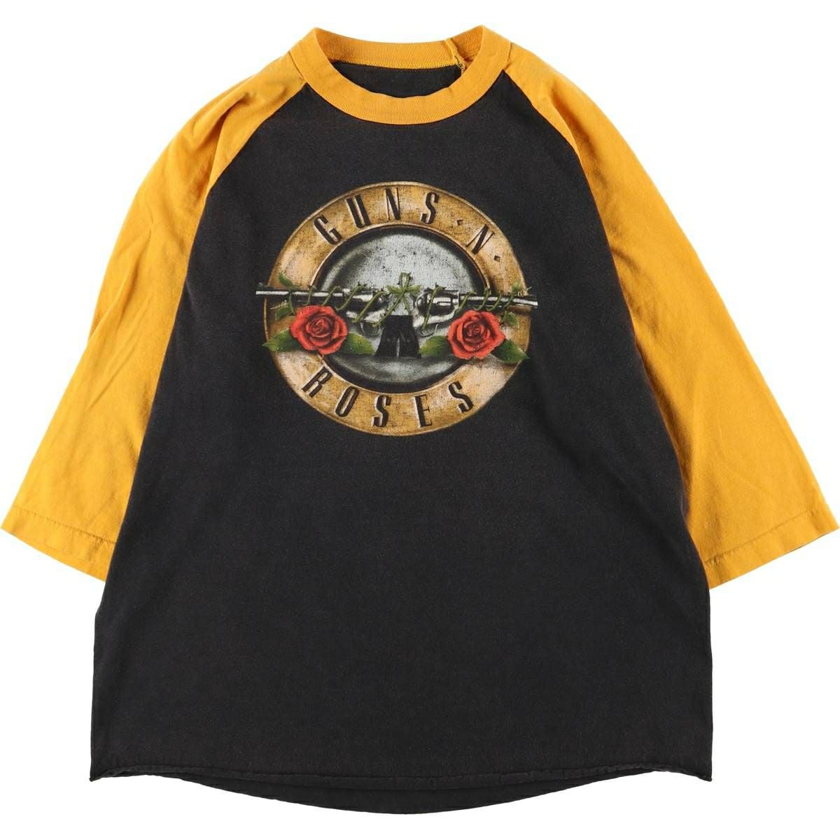 古着 GUNS N ROSES ガンズアンドローゼズ 七分袖 ラグラン バンドT