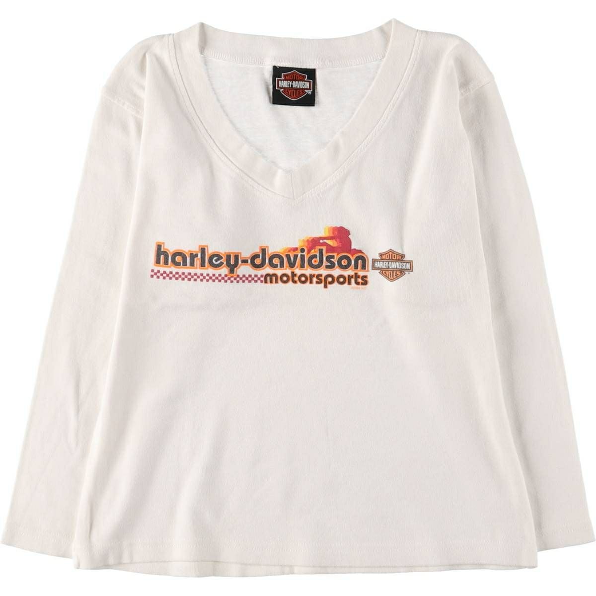 古着 ハーレーダビッドソン Harley-Davidson バックプリント Vネック ロングTシャツ ロンT メンズL相当 /eaa543071 古着 ハーレーダビッドソン Harley-Davidson バックプリント Vネック