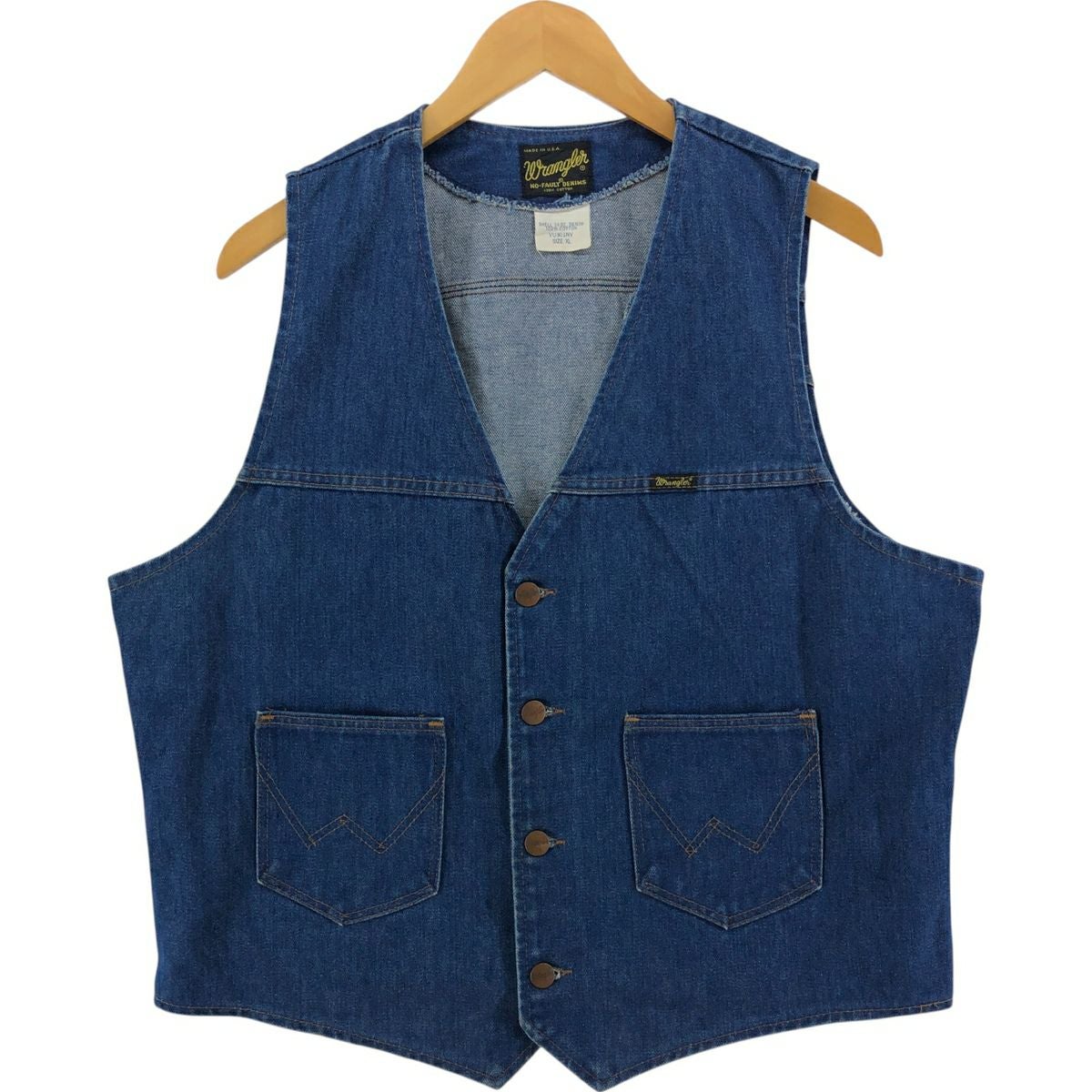古着 80年代 ラングラー Wrangler フラッグ白タグ デニムベスト USA製