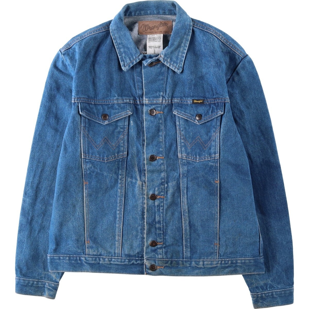 古着 ラングラー Wrangler ブラック デニムジャケット Gジャン メンズM