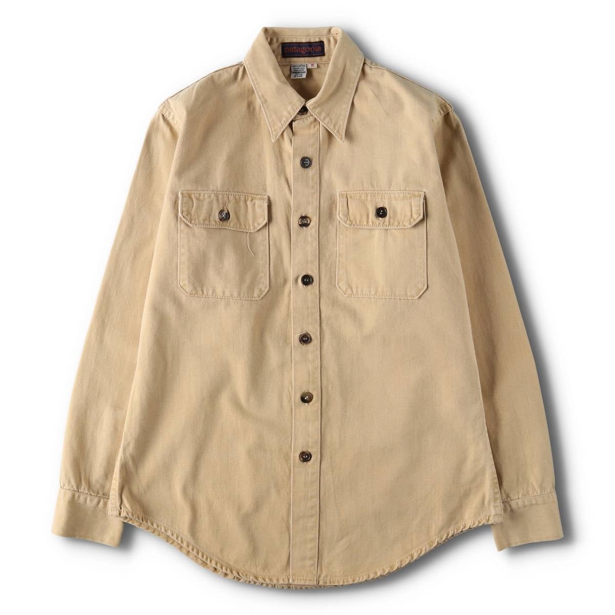 【vintage usa製】パタゴニア コットン ダック ワークシャツ L 古着 70～80年代 パタゴニア Patagonia ダック 長袖 コットンシャツ
