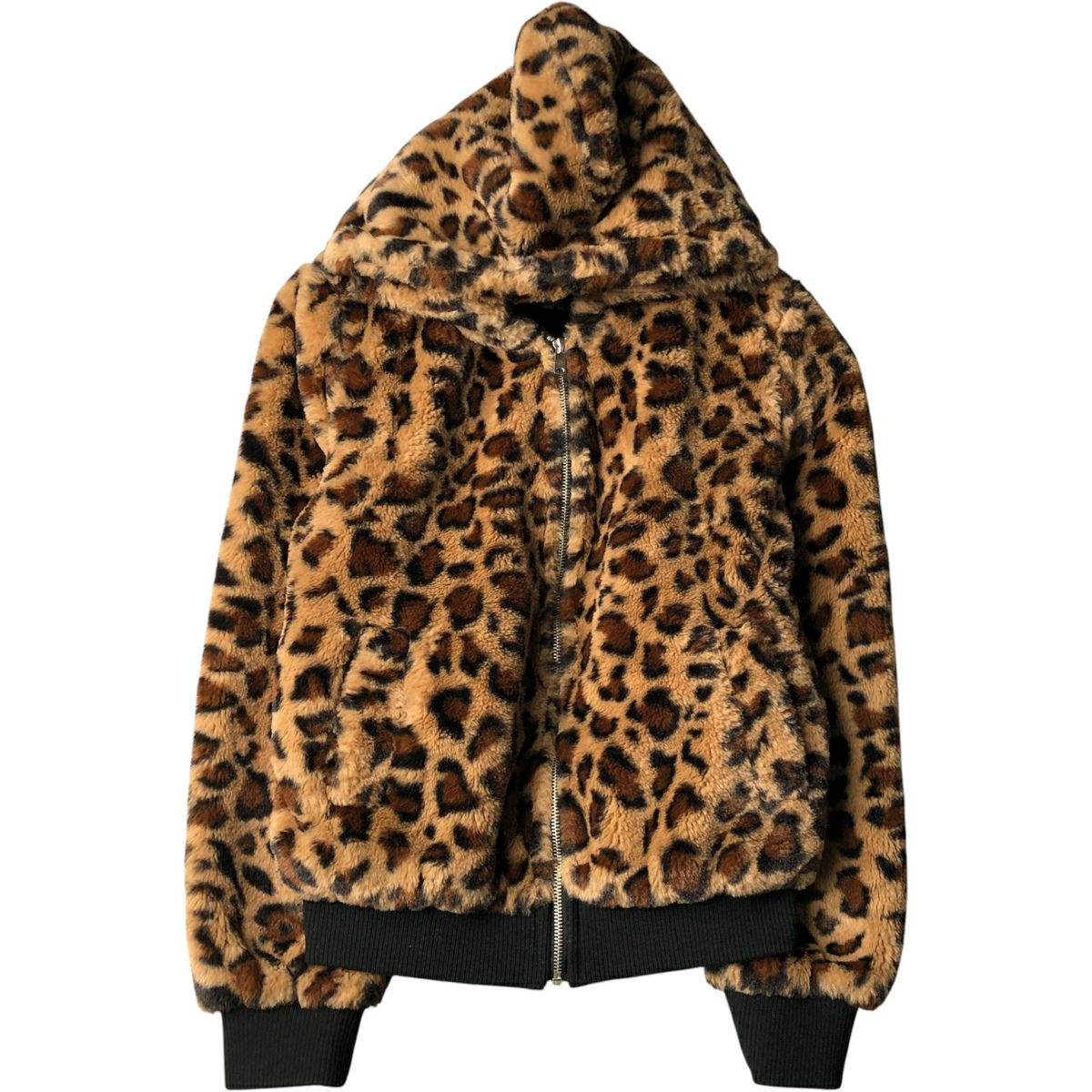 古着 レオパード柄 ヒョウ柄 パッチワーク スエードレザージャケット