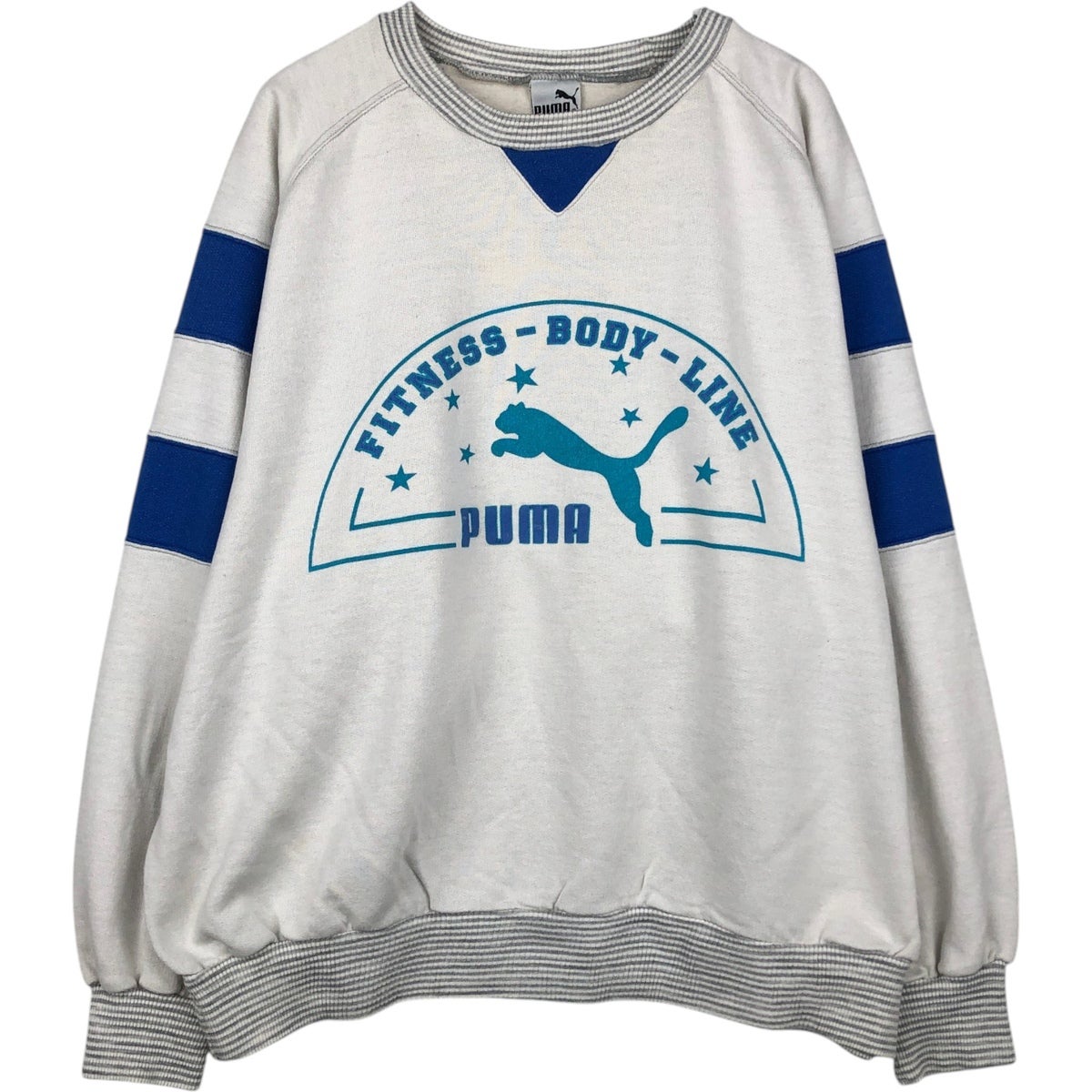 古着 80年代 プーマ PUMA ロゴスウェットシャツ トレーナー メンズL