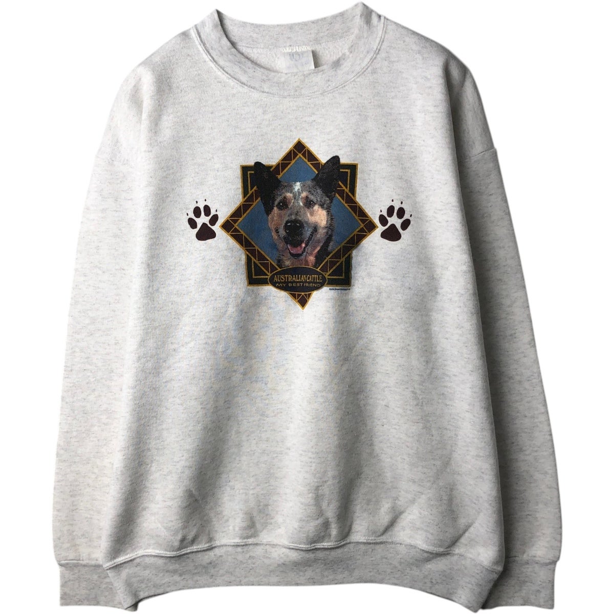 古着 90年代 COTTON GROVE 犬柄 ネコ柄 アニマル スウェットシャツ