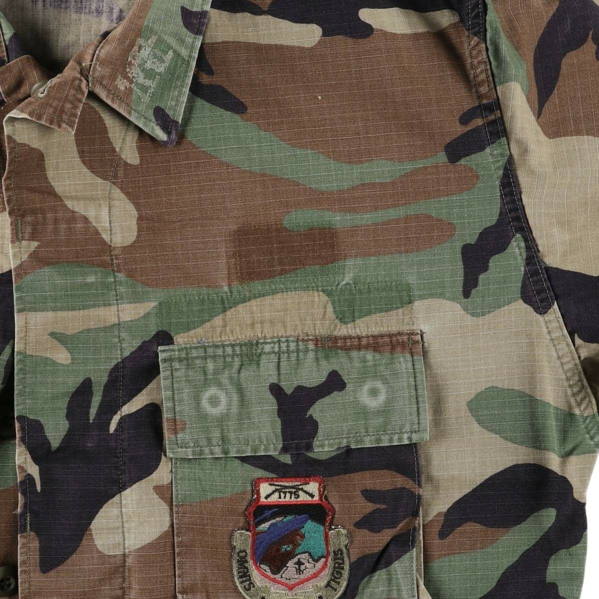 古着 90年代 米軍実品 迷彩柄 ウッドランドカモ ワッペン B.D.U