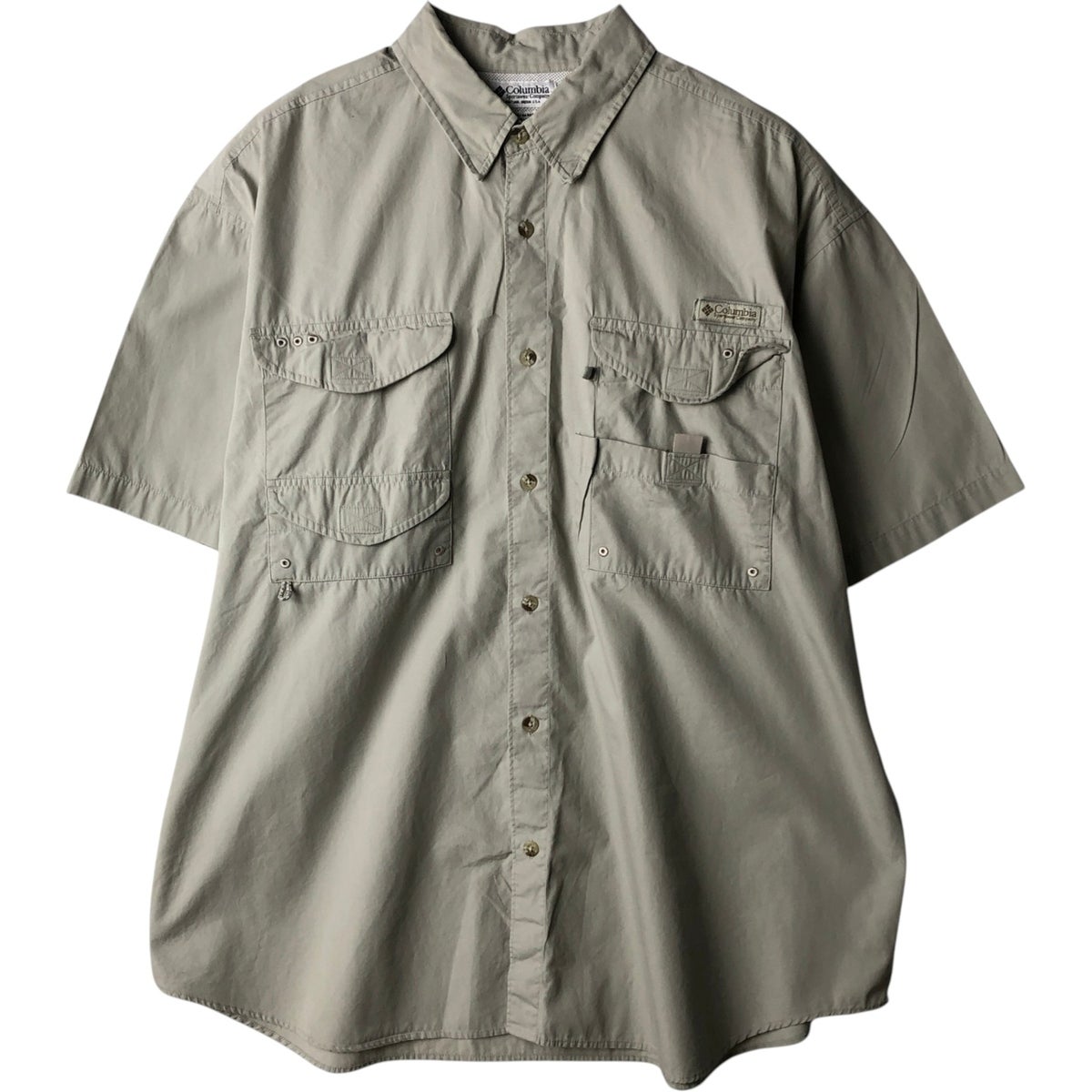 古着 コロンビア Columbia PFG 半袖 隠しボタンダウン フィッシング