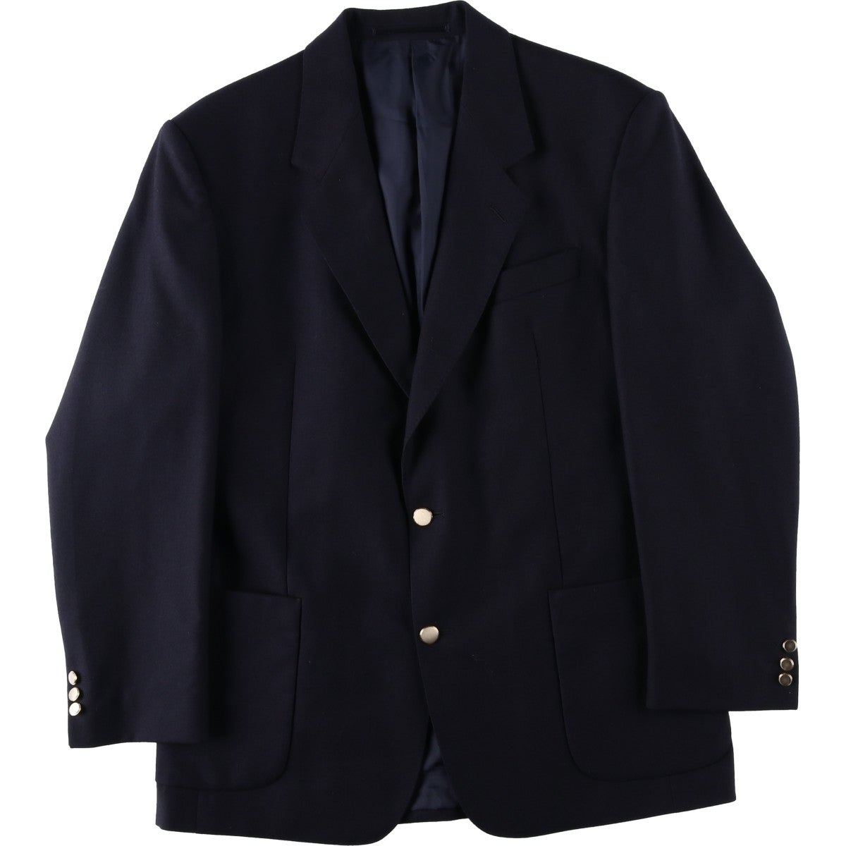 アクアスキュータム ダブル テーラード ジャケット ブレザー ブラック L〜XL 古着 アクアスキュータム Aquascutum LONDON 紺ブレザー テーラード
