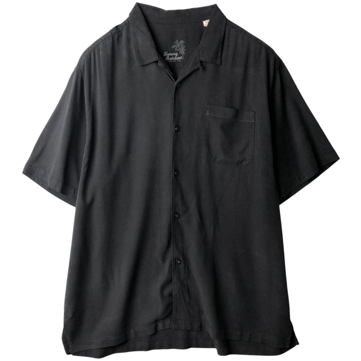 古着 トミーバハマ Tommy Bahama 総柄 半袖 オープンカラー シルク