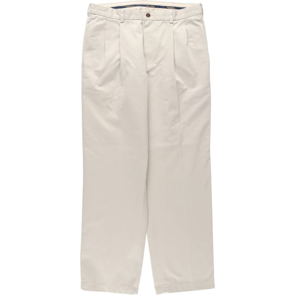 【専用】BrooksBrothers ツータックワイドパンツ 白チノパン 古着 ブルックスブラザーズ Brooks Brothers ツータック チノパンツ
