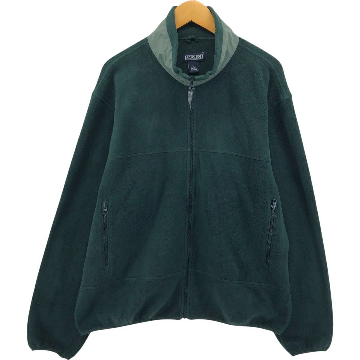 古着 90年代 ランズエンド LANDS' END チェック柄 ハーフジップ