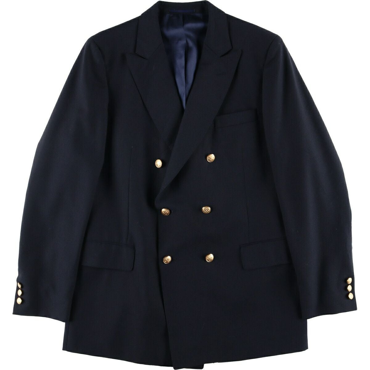 古着 80～90年代 KUPPENHEIMER ダブルブレスト ピークドラペル 紺