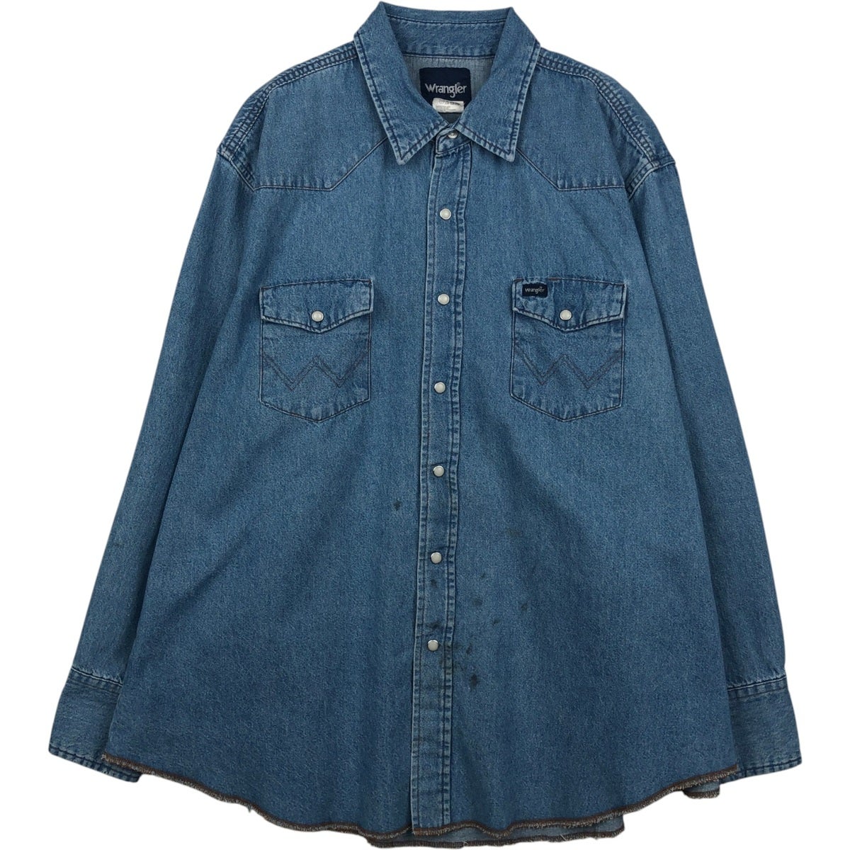 古着 90年代 ラングラー Wrangler 長袖 デニムウエスタンシャツ メンズ