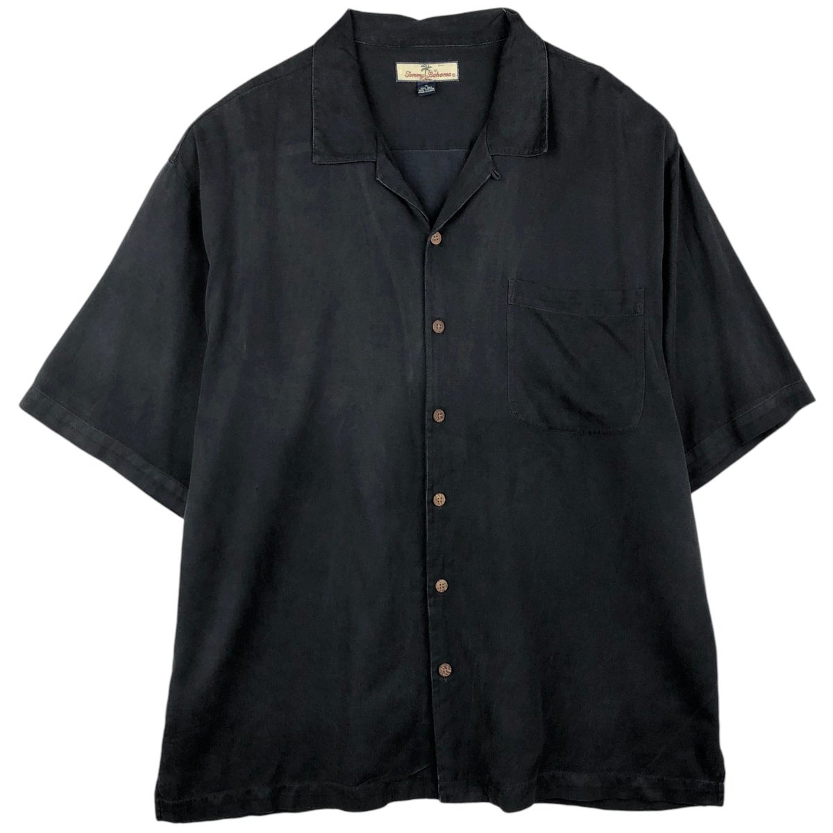 古着 トミーバハマ Tommy Bahama 総柄 半袖 オープンカラー シルク