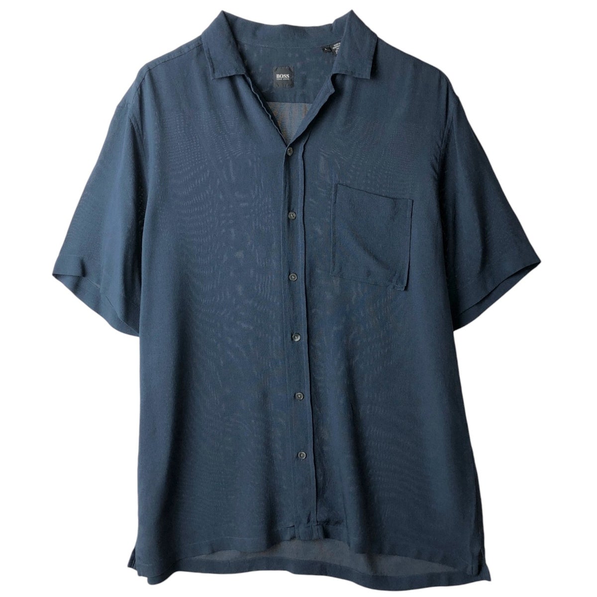 古着 ヒューゴボス HUGO BOSS 長袖 リネン×コットンシャツ メンズM相当