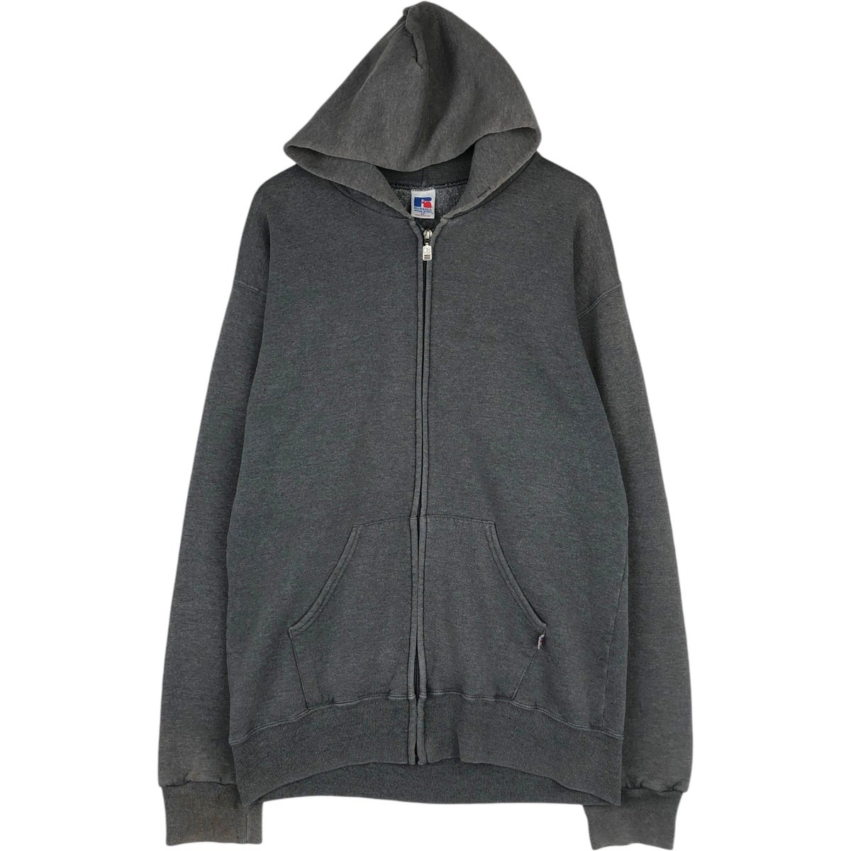 Russell Athletic グレー フルジップパーカー　90s 00年代 RUSSELL ATHLETIC ラッセル フルジップパーカー ブランク