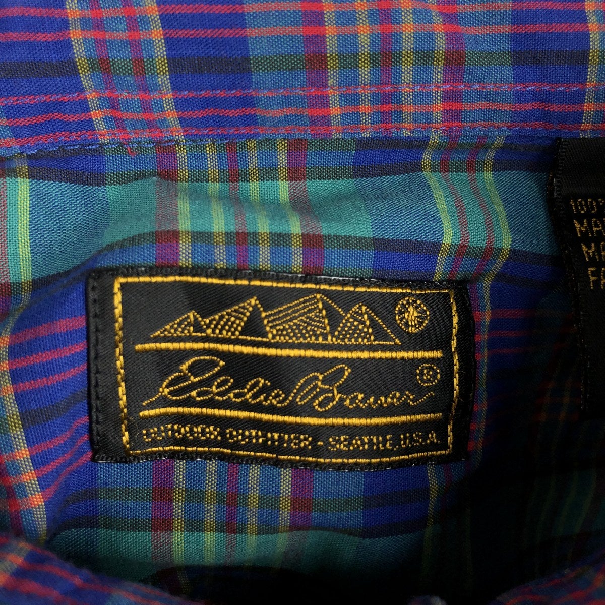 古着 70～80年代 エディーバウアー Eddie Bauer 黒タグ 半袖 ボタン