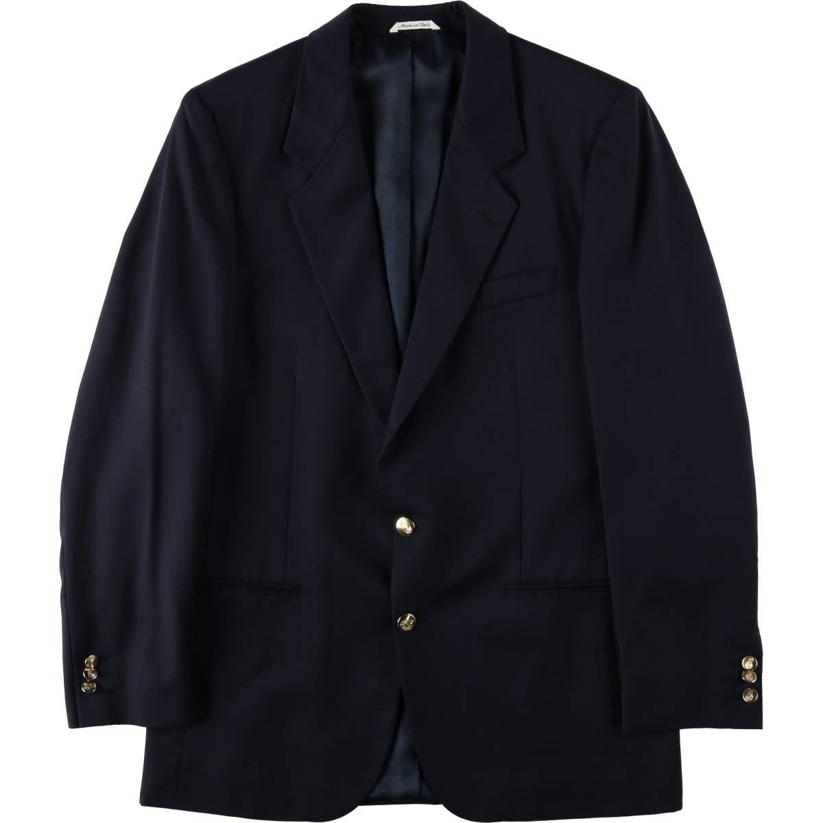 古着 アクアスキュータム Aquascutum LONDON 紺ブレザー テーラード