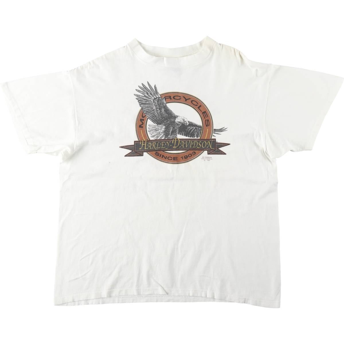 古着 90年代 ハーレーダビッドソン Harley-Davidson 鷲柄 イーグル柄 サンダー モックネック モーターサイクル ロングTシャツ ロンT USA製 レディースL相当 ヴィンテージ/eaa615050 古着 90年代 ハーレーダビッドソン 鷲柄 イーグル柄 サンダー モック
