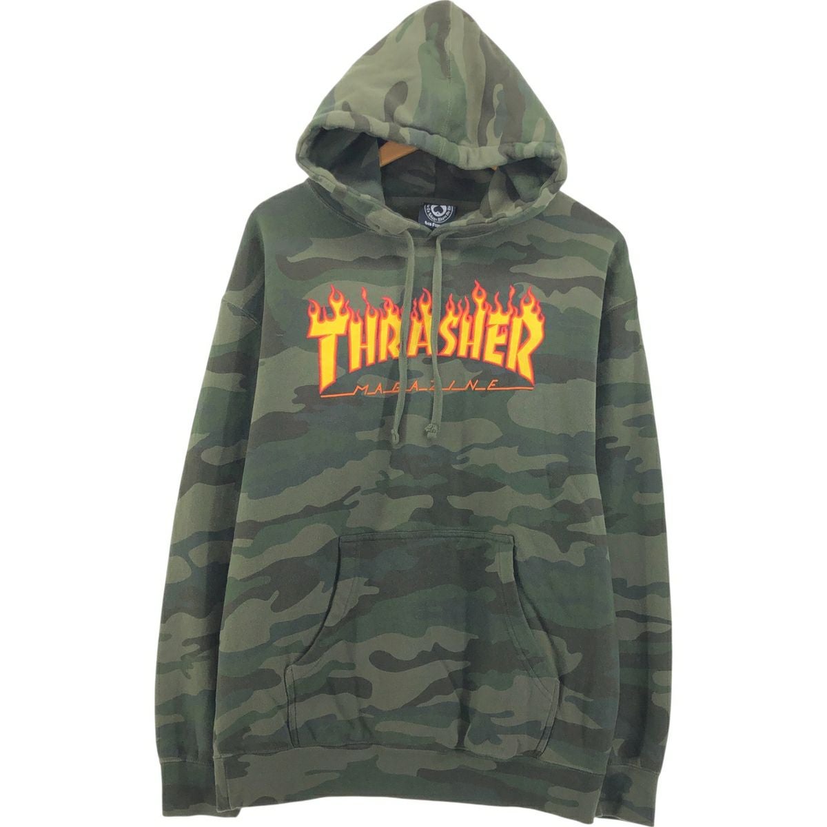 古着 スラッシャー THRASHER 迷彩柄 スウェットプルオーバーパーカー