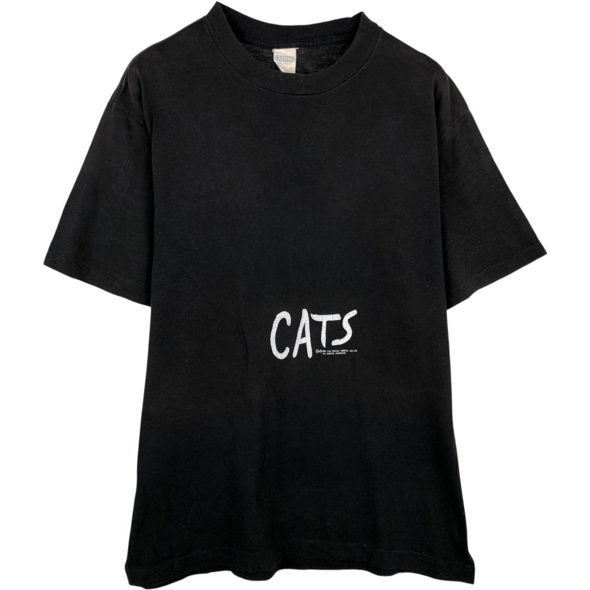 古着 80年代 CATS キャッツ ネコ柄 プリントTシャツ USA製 メンズXL