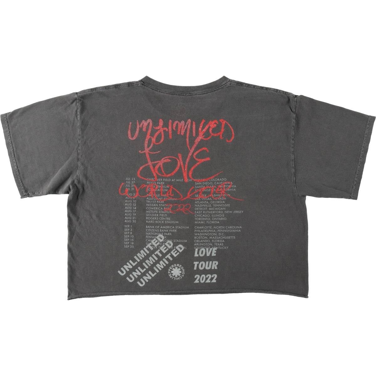古着 RED HOT CHILI PEPPERS レッドホットチリペッパーズ カットオフ バンドTシャツ バンT レディースL相当/eaa635820 古着 RED HOT CHILI PEPPERS レッドホットチリペッパーズ カットオフ
