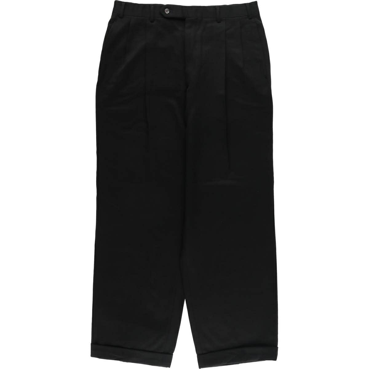 美品 ブルックスブラザーズ USA製 ツータック スラックス Lサイズ ブラック 古着 ブルックスブラザーズ Brooks Brothers Est.1818 ツータック