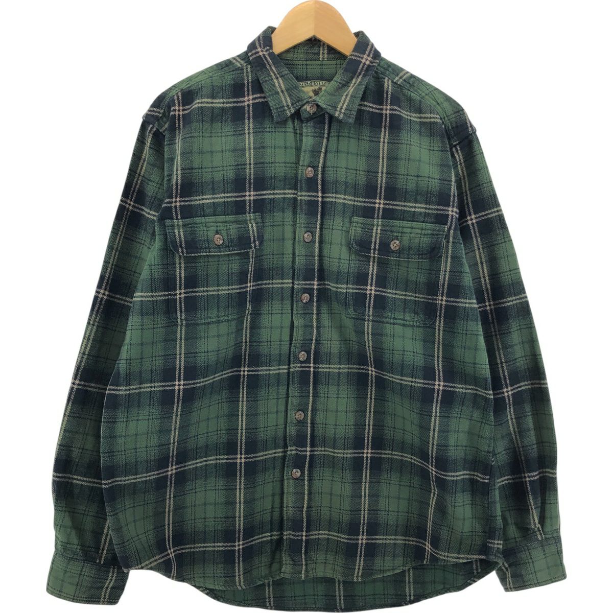 古着 FIELD&STREAM オンブレチェック 長袖 ヘビーネルチェックシャツ
