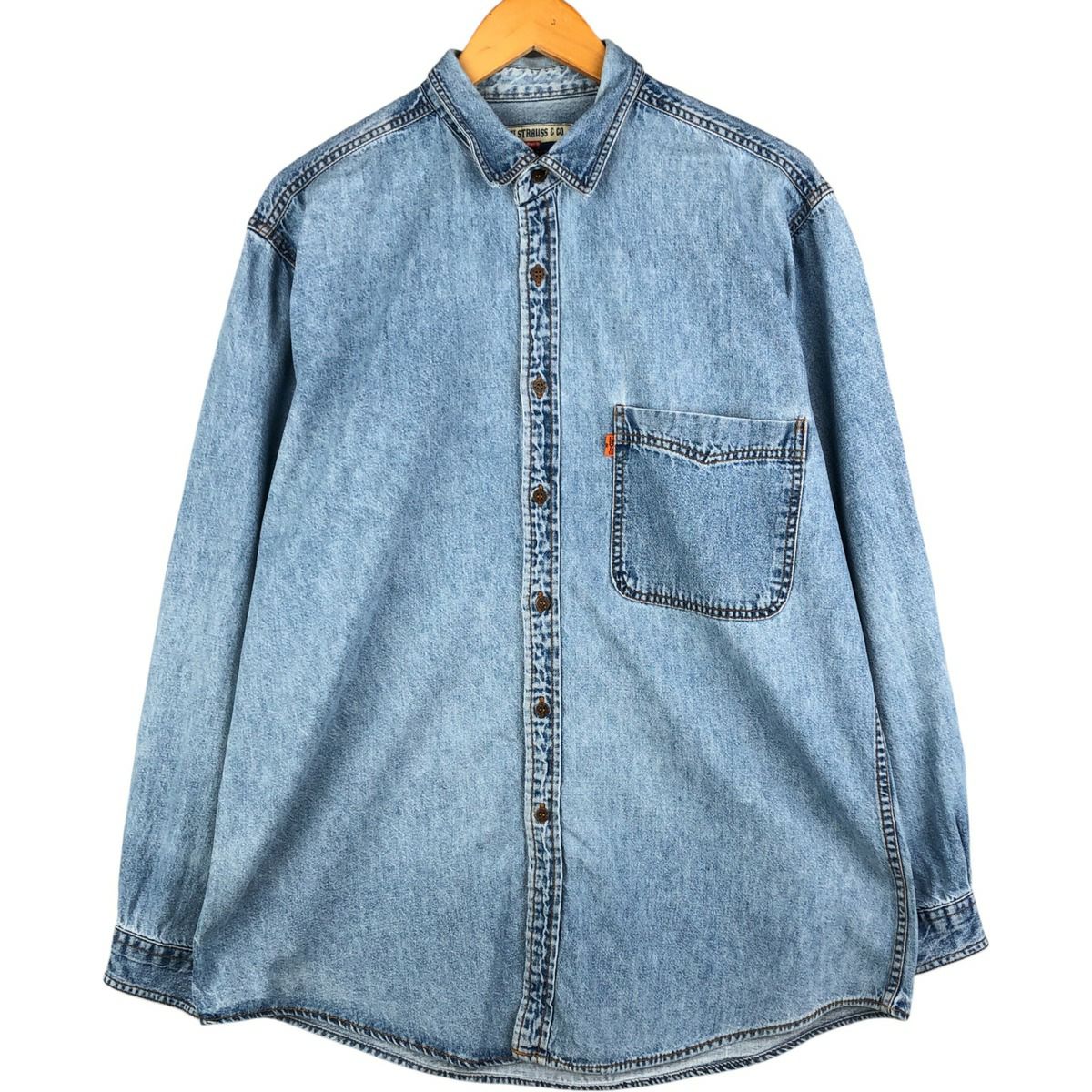 古着 90年代 リーバイス Levis オレンジタブ 長袖 デニムシャツ メンズ