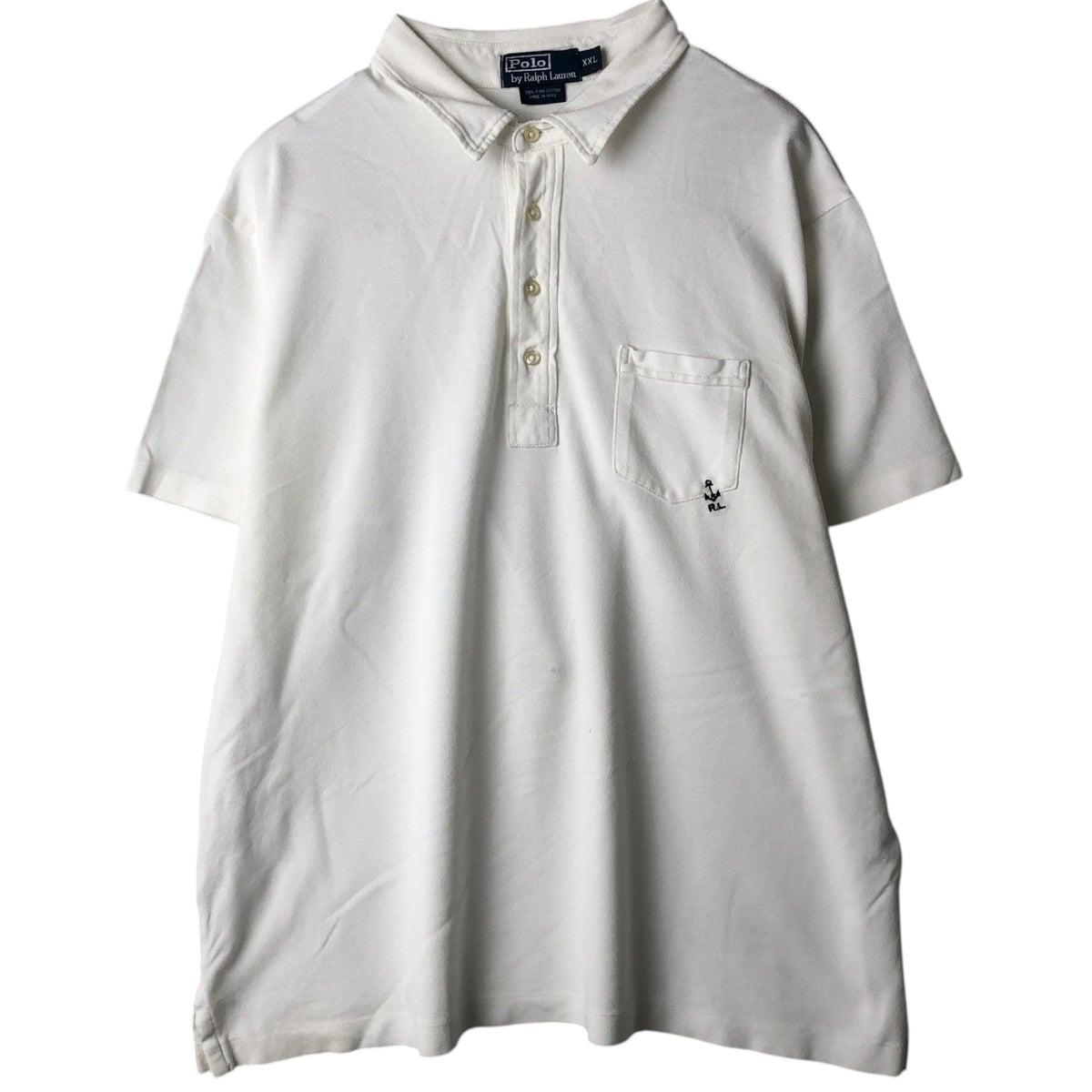 【未使用】POLO RALPH LAUREN 長袖ポロシャツ ホワイト Mサイズ 新品】ラルフ・ローレン ポロシャツ XS 長袖 白 無地 POLO RALPH