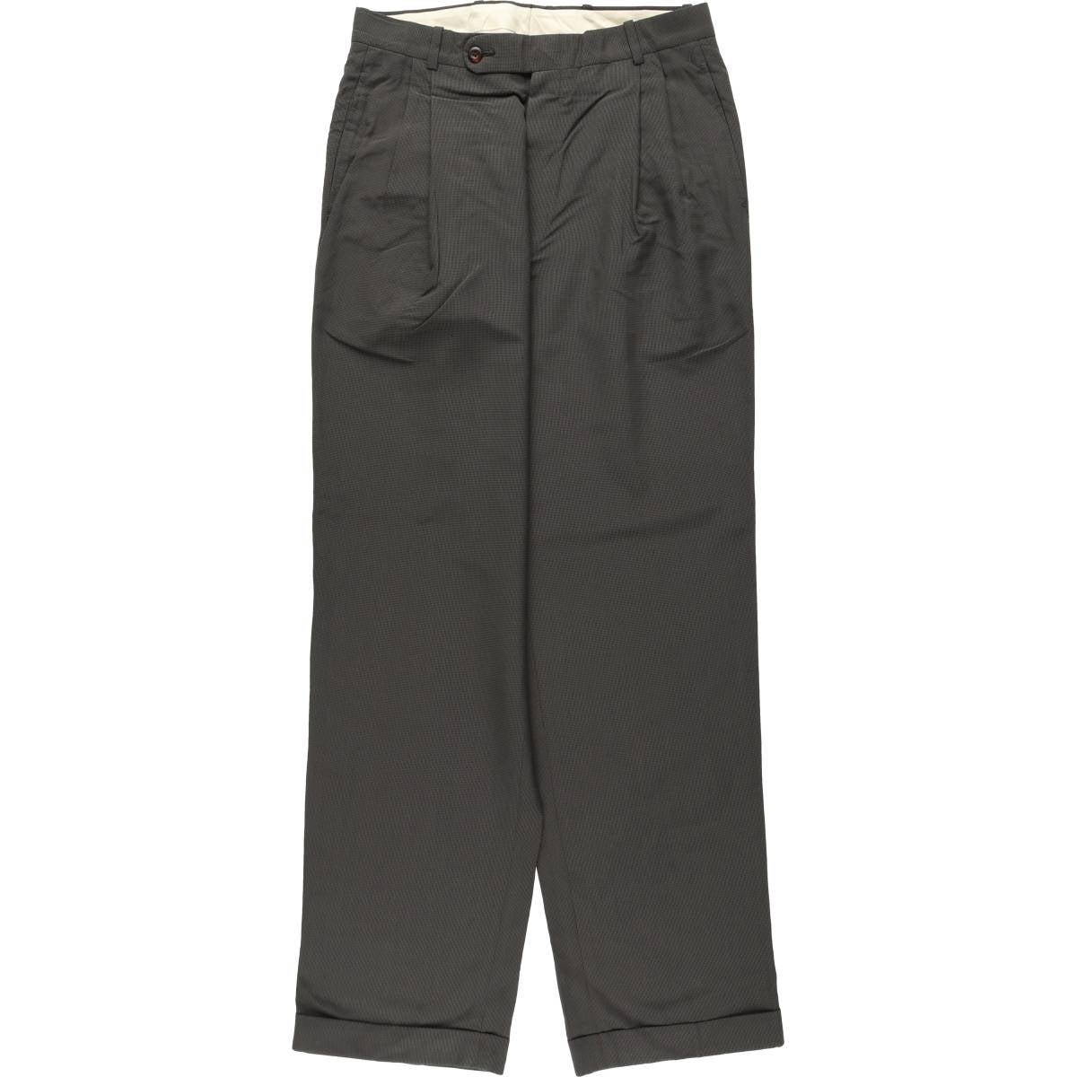 古着 TOM JAMES チェック柄 ツータック スラックスパンツ USA製 メンズ