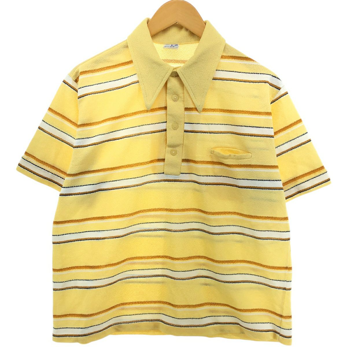 古着 70年代 Prest-Rite 長袖 プリントネルチェックシャツ メンズL相当