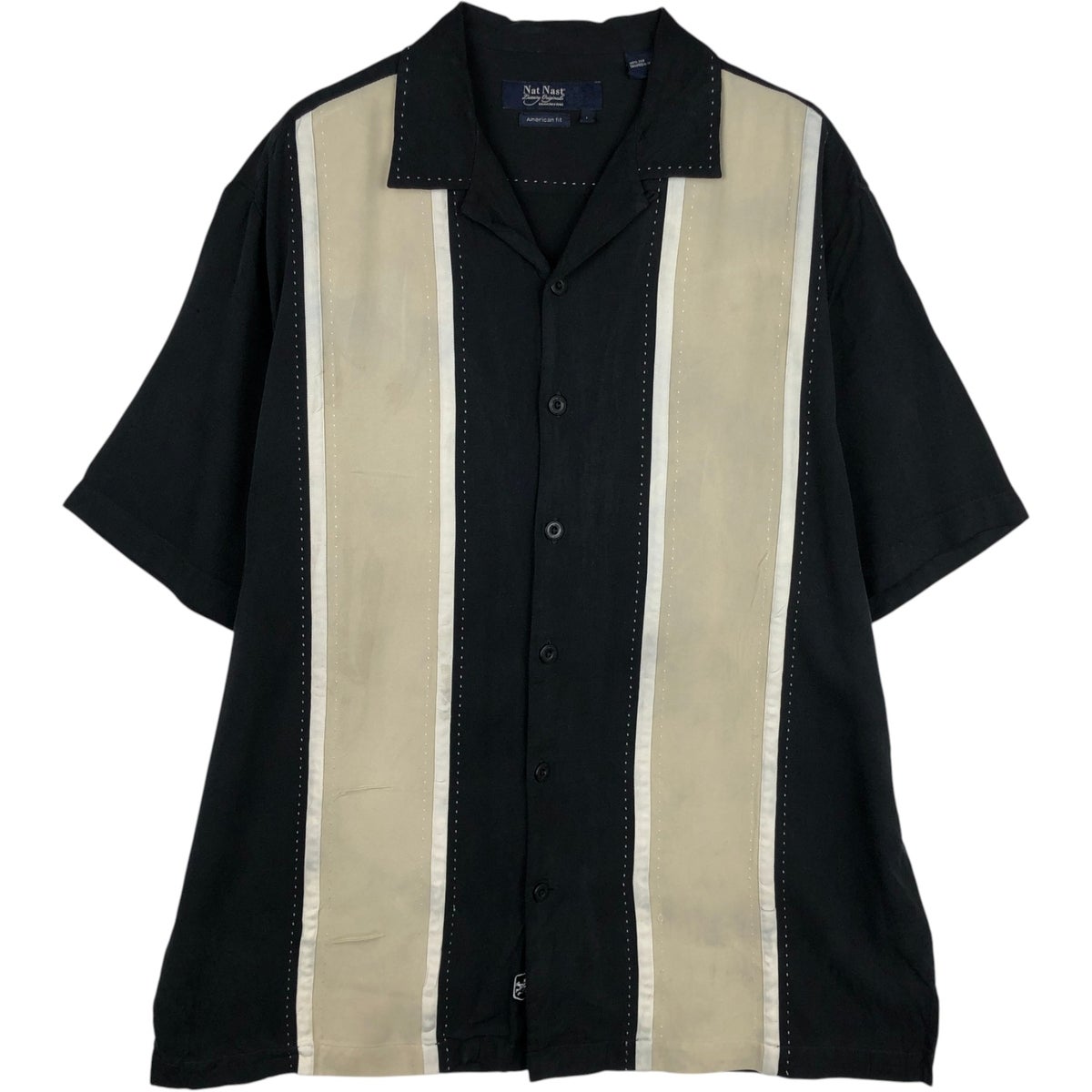 古着 90年代 ナットナスト Nat Nast ツートン 半袖 オープンカラー